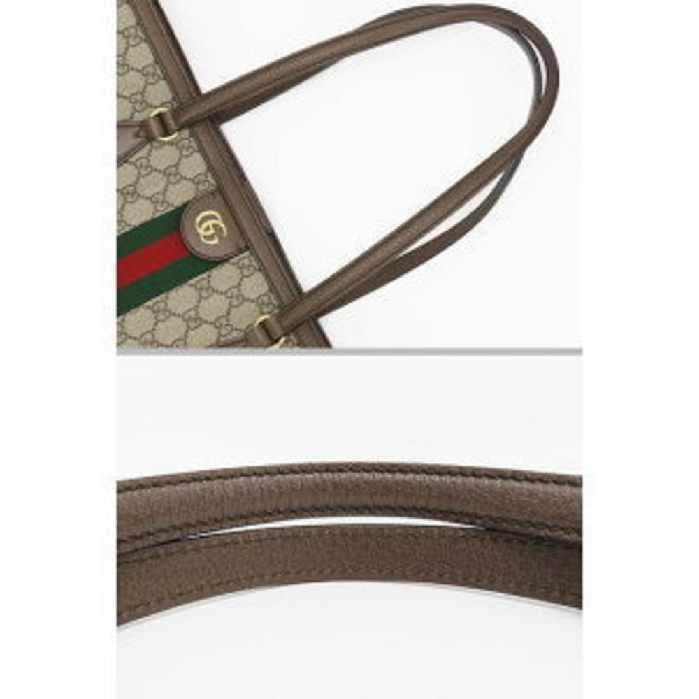 Gucci Ophidia Tote Bag GG Supreme Sherry Shoulder Bag Beige Black - Picture 8 of 9